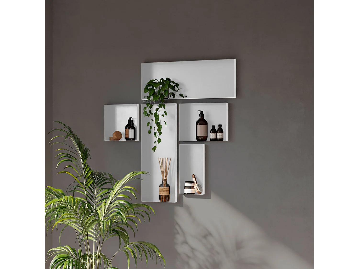 Niche design 40x40 cm semi-encastrée en acier inox – couleur blanche – NICHE4040-SE-9010-OB