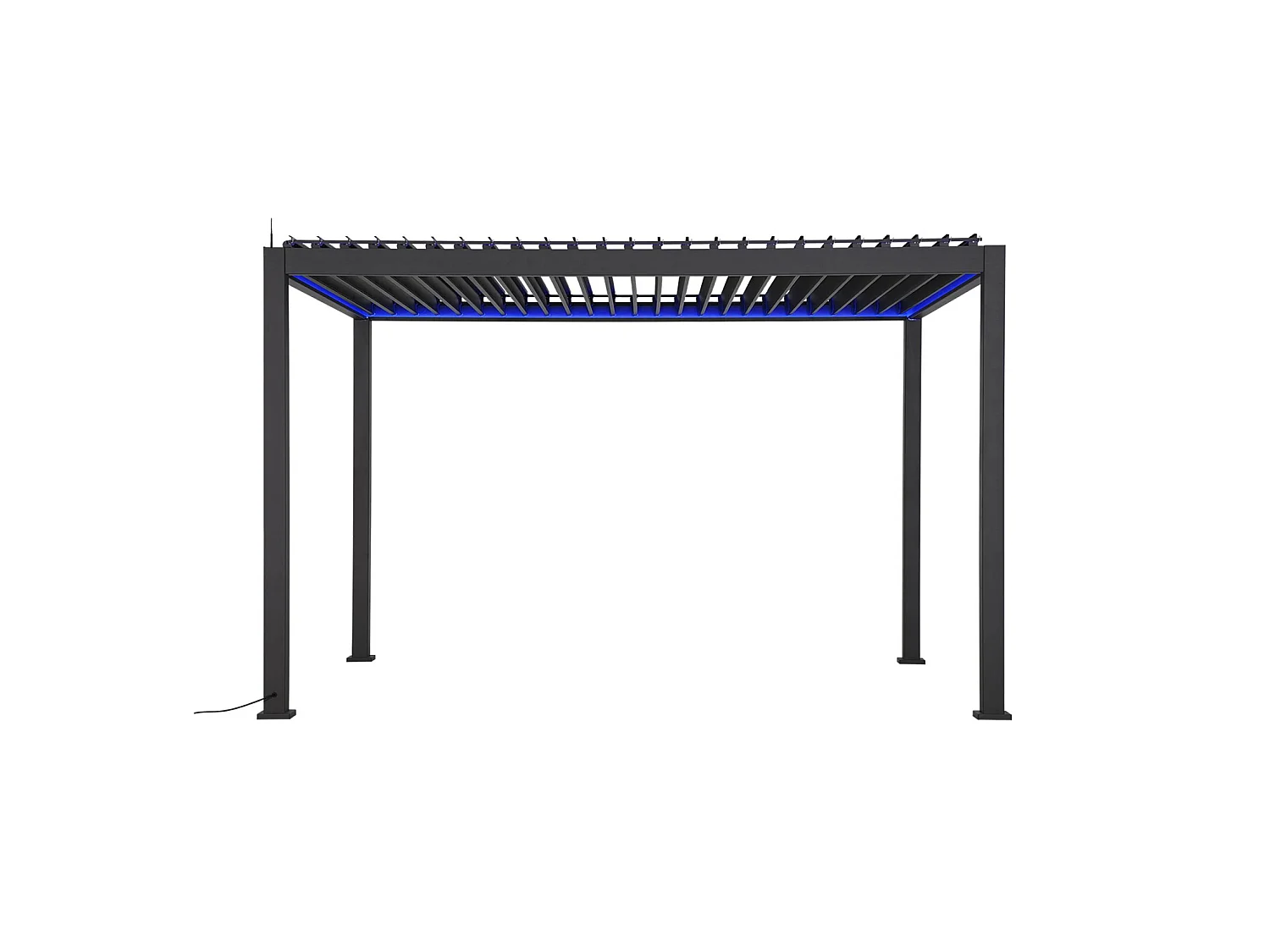 Pérgola bioclimática 3x4m de aluminio con iluminación led antracita
