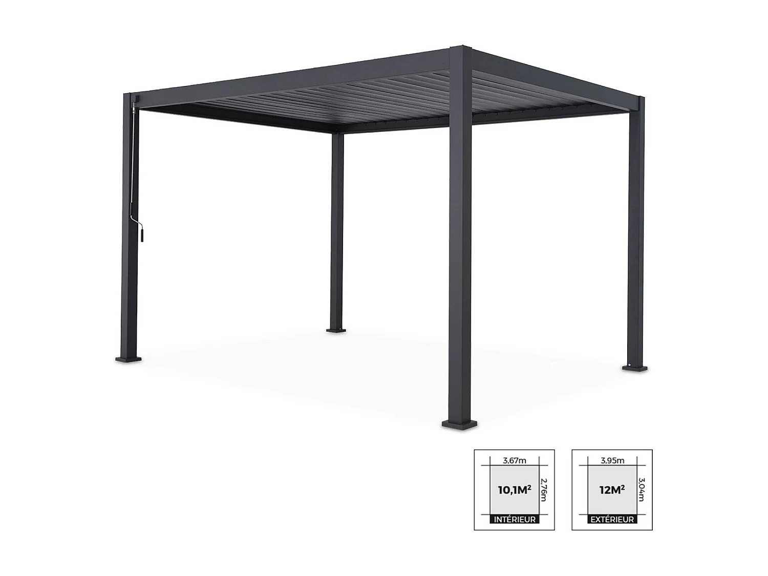 Pergola Bioclimatique gris anthracite – Triomphe – 3x4m. aluminium. à lames orientables