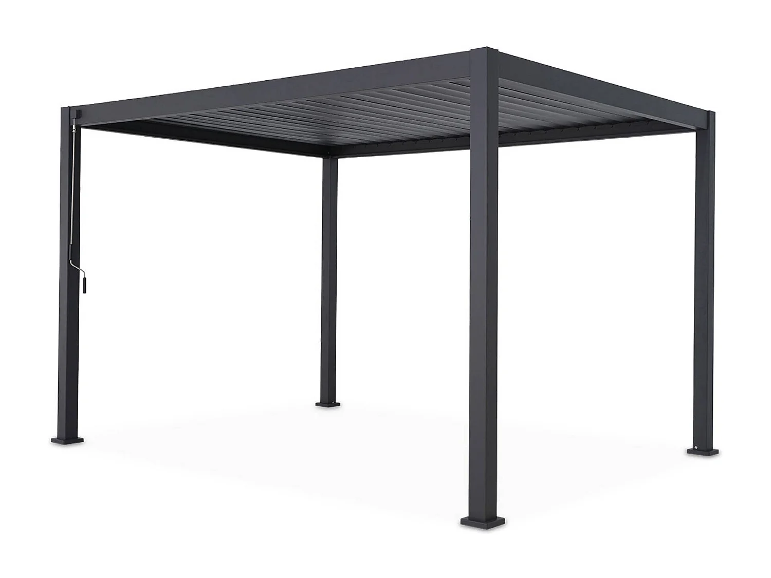Pérgola bioclimática 3x4m de aluminio con lamas orientables antracita