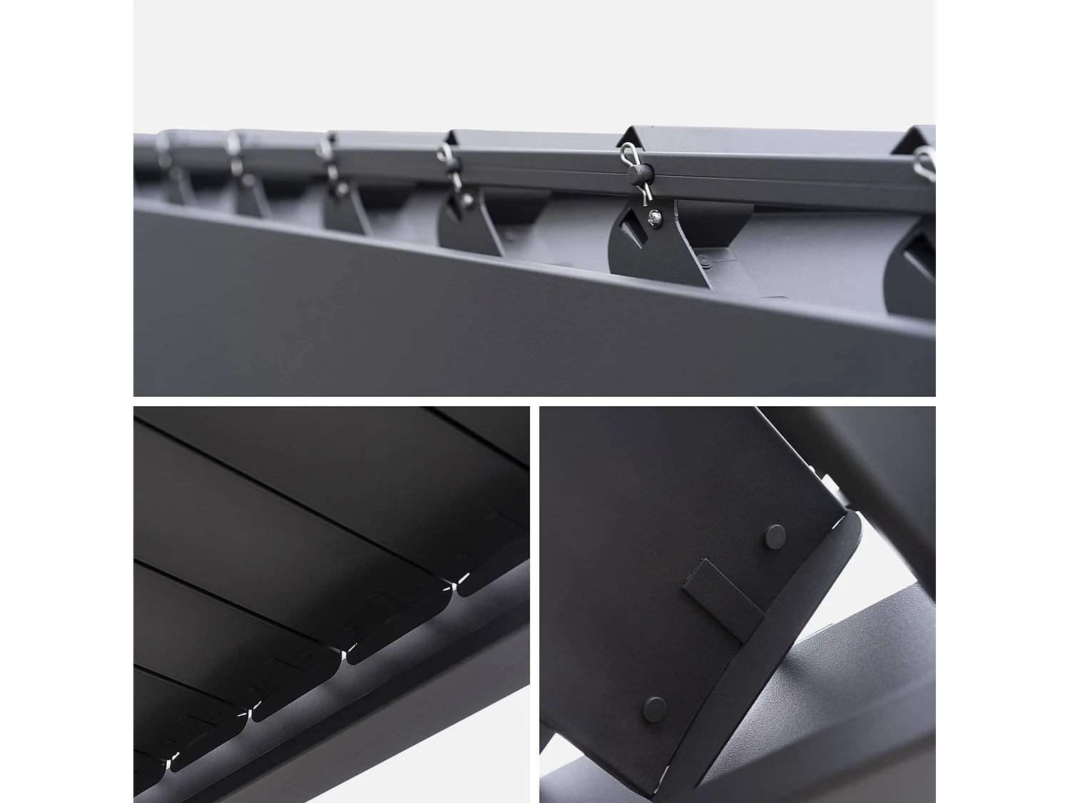 Pérgola bioclimática 3x4m de aluminio con lamas orientables antracita