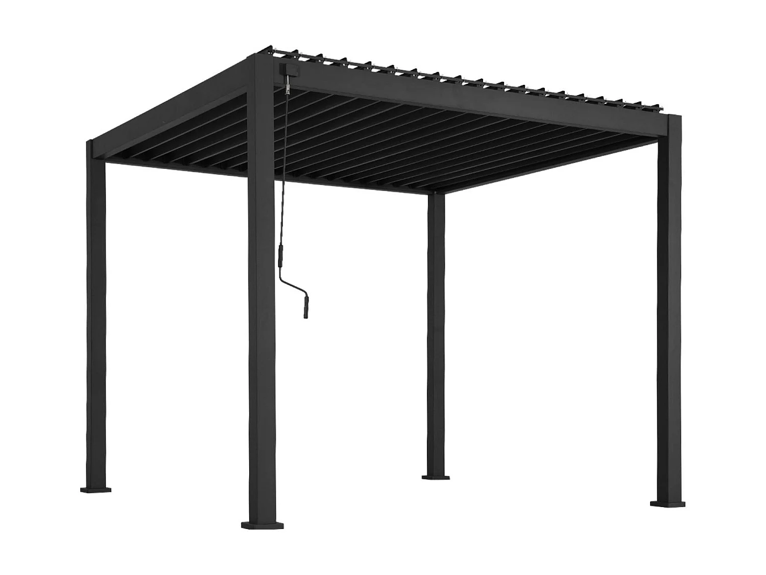 Pérgola bioclimática 3x3m de aluminio con lamas orientables antracita