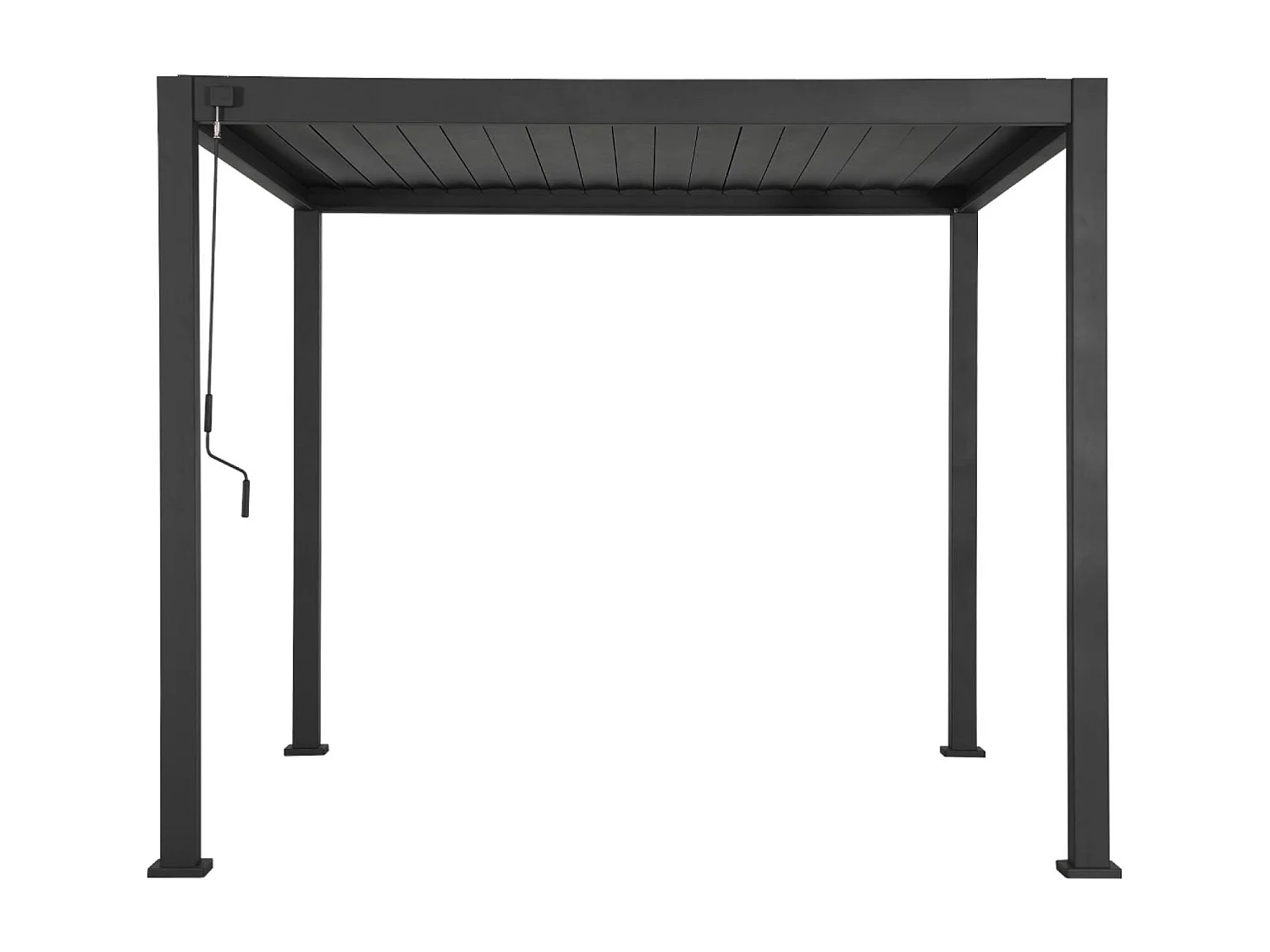 Pérgola bioclimática 3x3m de aluminio con lamas orientables antracita