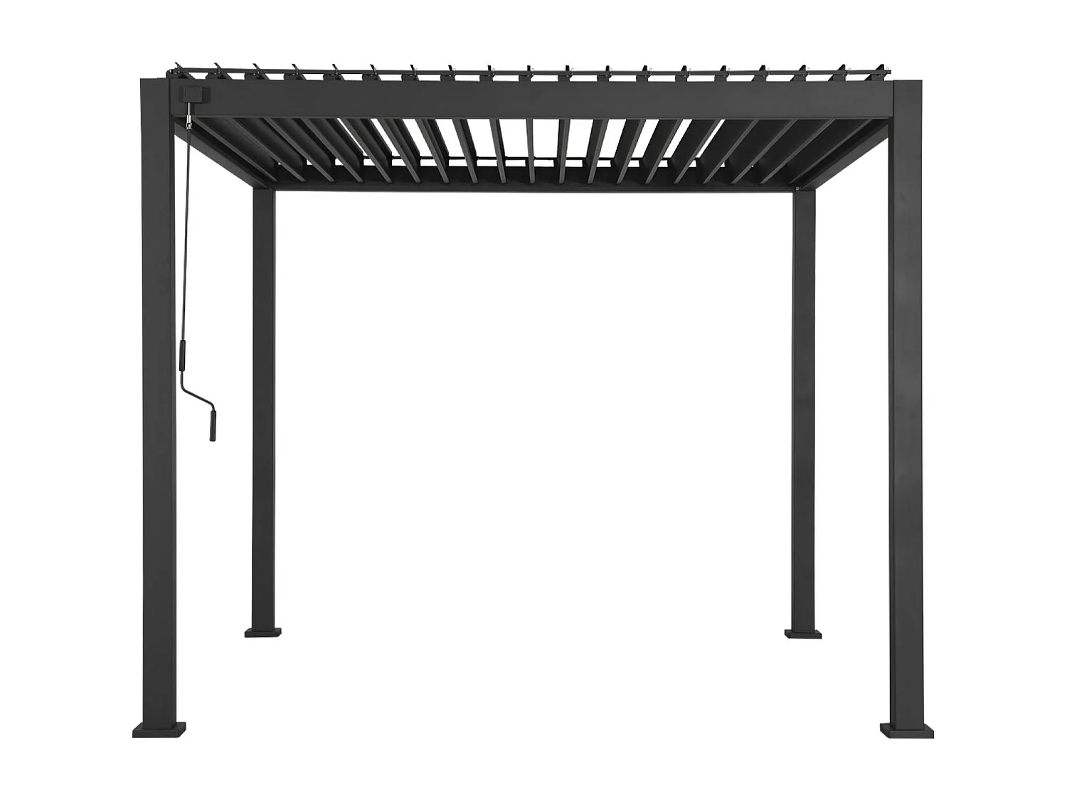 Pérgola bioclimática 3x3m de aluminio con lamas orientables antracita