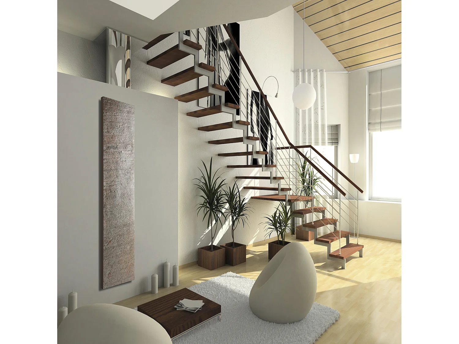 Radiateur électrique 800W vertical 180x40 cm – pierre naturelle cuprus – I-PE902M-OB