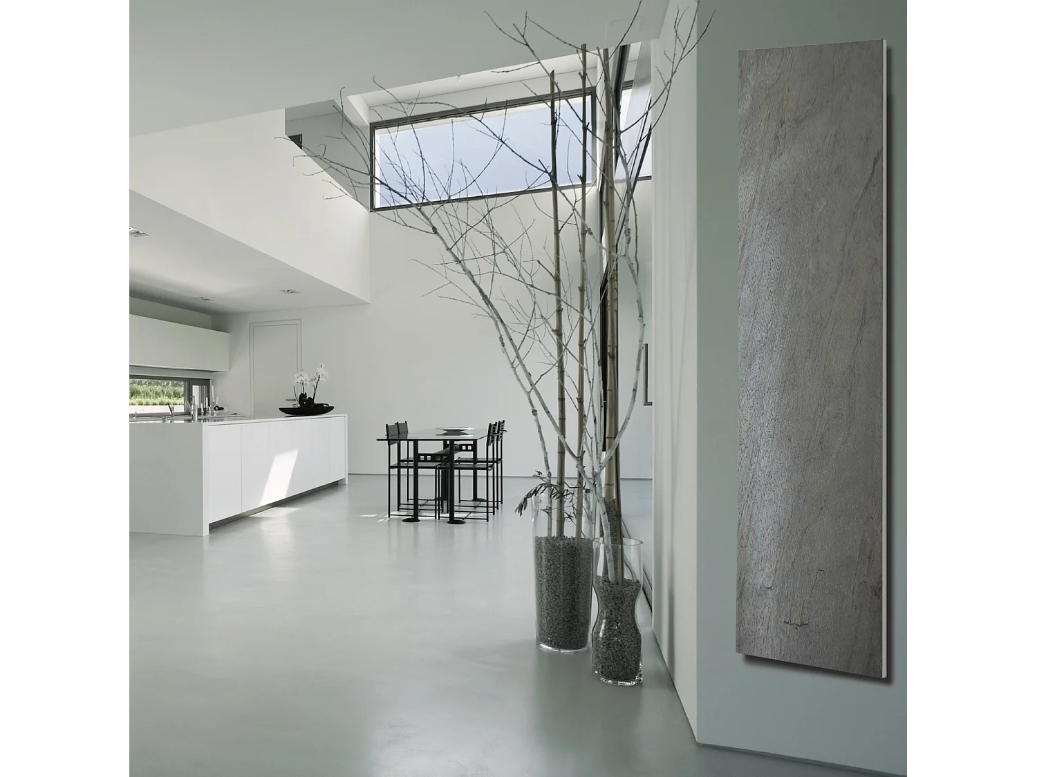 Radiateur électrique 1200W vertical 200x50 cm – pierre naturelle ardoise – I-PE904X-OB