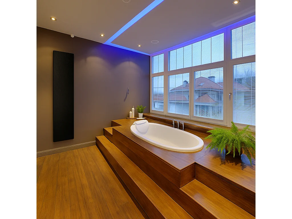 Radiateur électrique 800W vertical 180x40 cm – résine aspect ardoise noir – I-RE9005M-904-OB