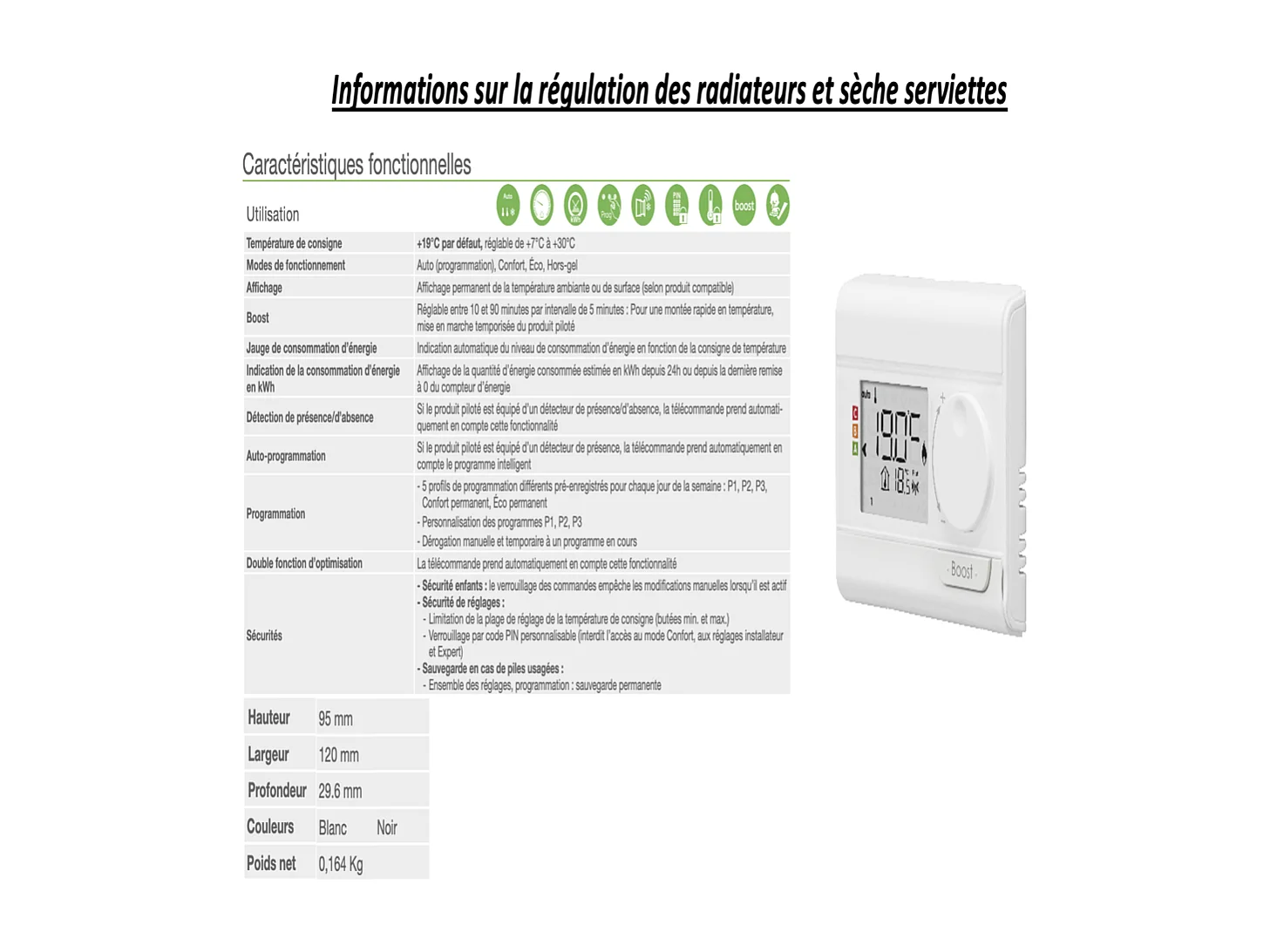 Radiateur électrique 800W vertical 180x40 cm – modèle Monochrome blanc – I-AE9003M-OB