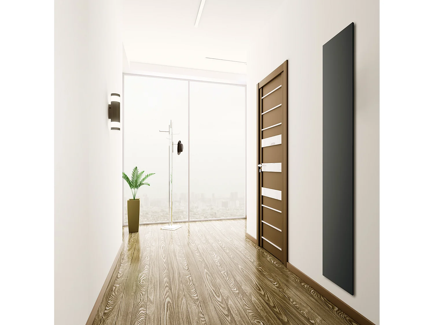 Radiateur électrique 800W vertical 180x40 cm – modèle Monochrome noir – I-AE9005M-OB