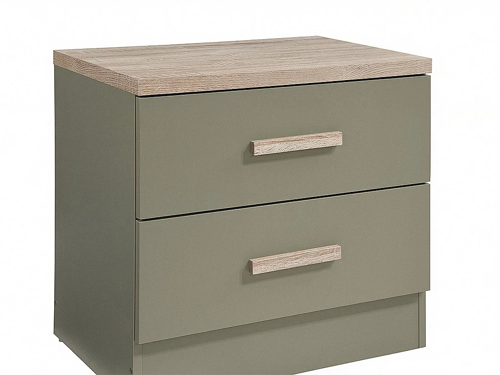 Lot de 2 tables de chevet avec 2 tiroirs – Vert - SKAIDO