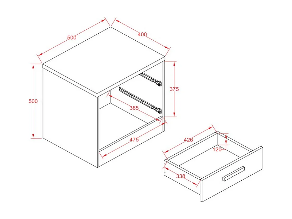 Lot de 2 tables de chevet avec 2 tiroirs – Vert - SKAIDO