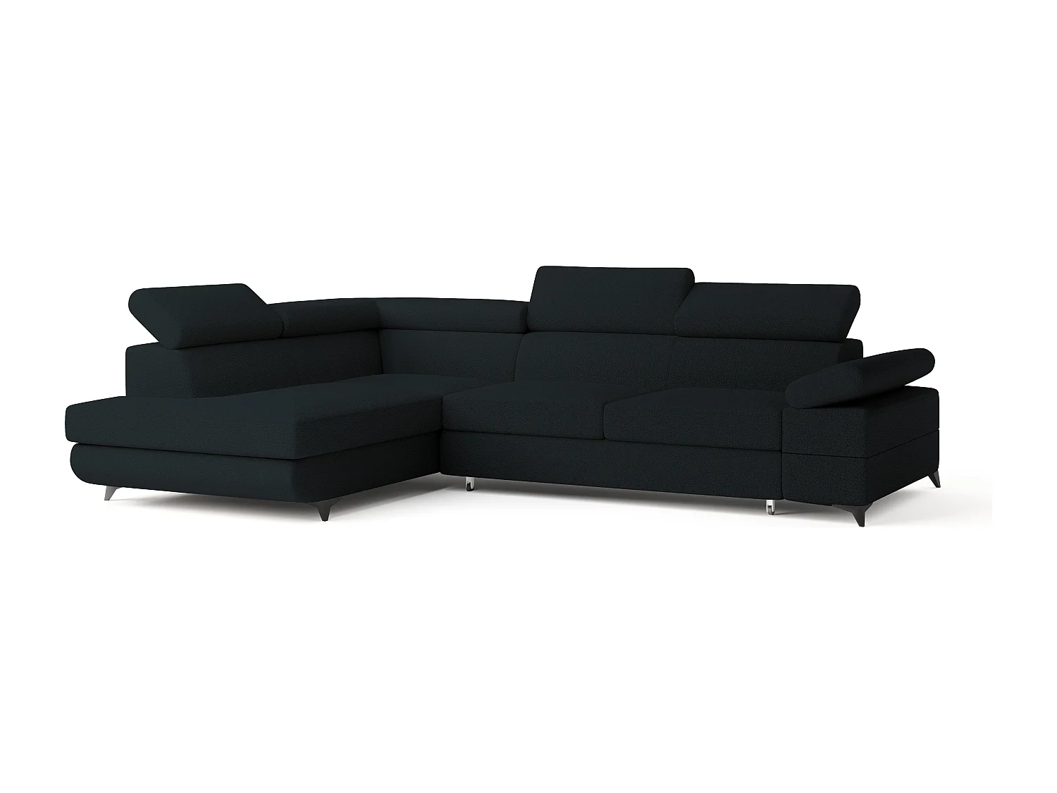 Hoekbank FAVIEN van fluweel met slaapfunctie Schwarz