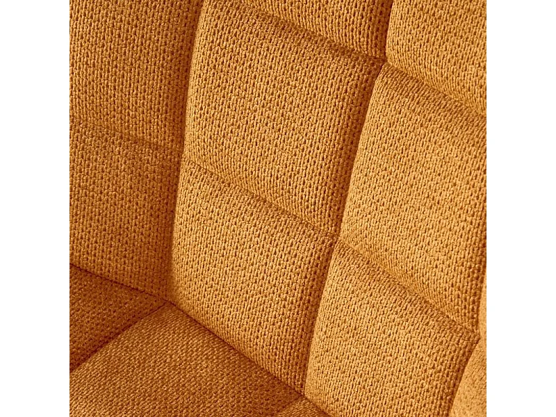 Chaise jaune moutarde en tissu avec pieds en métal noir Edy