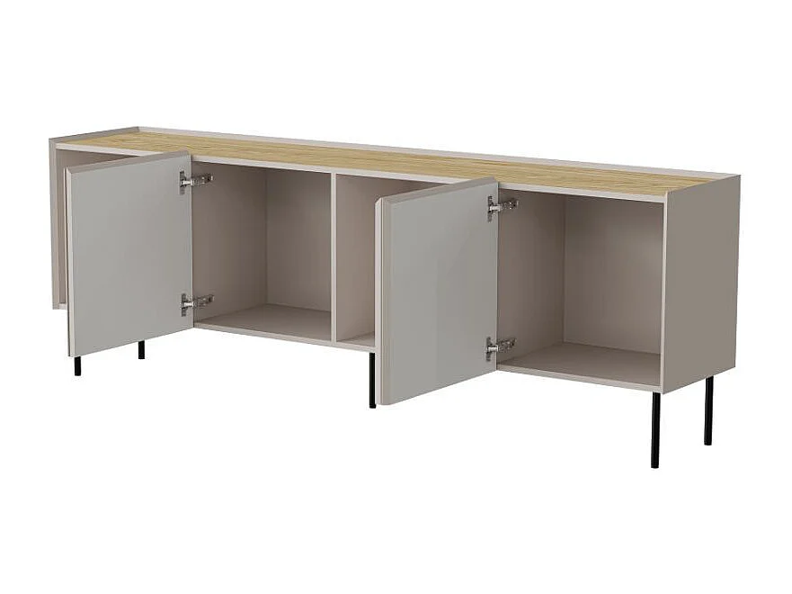 Buffet 200cm bois et cachemire 4 portes Mauro