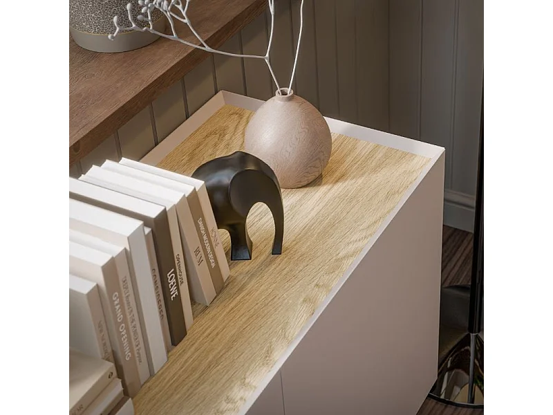 Buffet 200cm bois et cachemire 4 portes Mauro