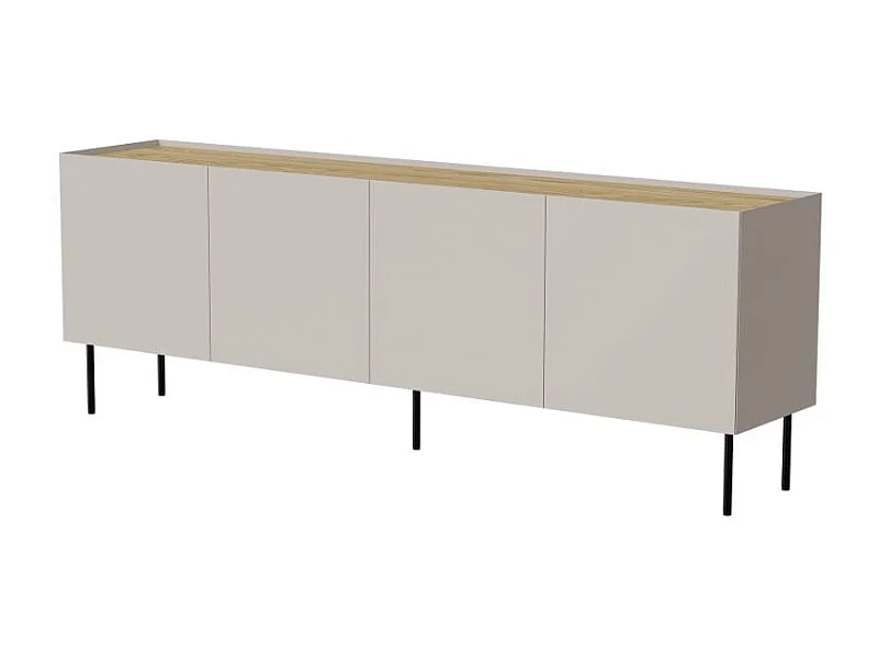 Buffet 200cm bois et cachemire 4 portes Mauro