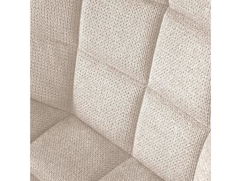 Chaise beige confort en tissu avec pied noir en métal Edy