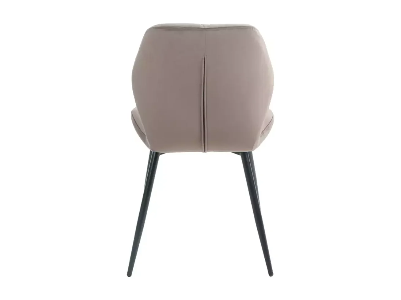 Chaise en velours beige avec piétement noir mat et assise rembourrée confortable LIRYCA