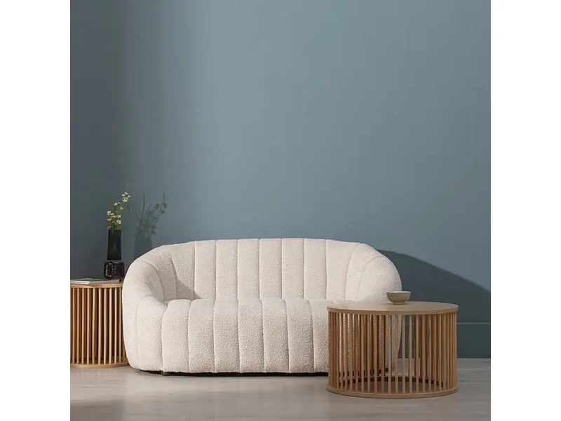 Canapé 2 places en étoffe beige PANDORELLE