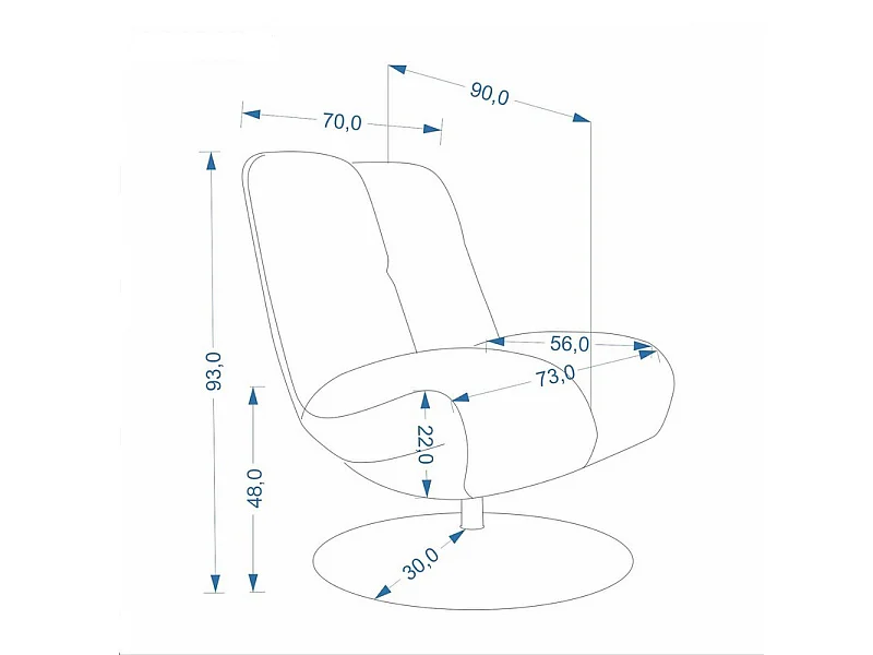 Fauteuil pivotant design en tissu beige et pied métal noir Gia