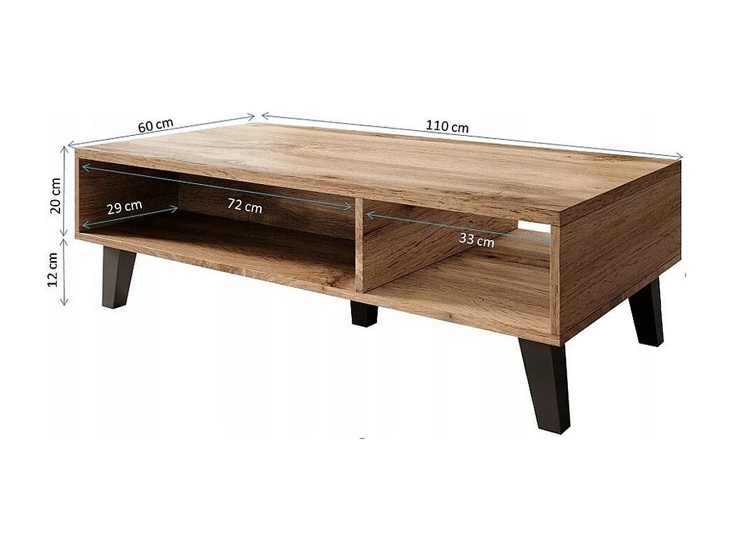 Table basse design décor chêne wotan Stik