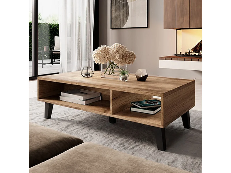 Table basse design décor chêne wotan Stik