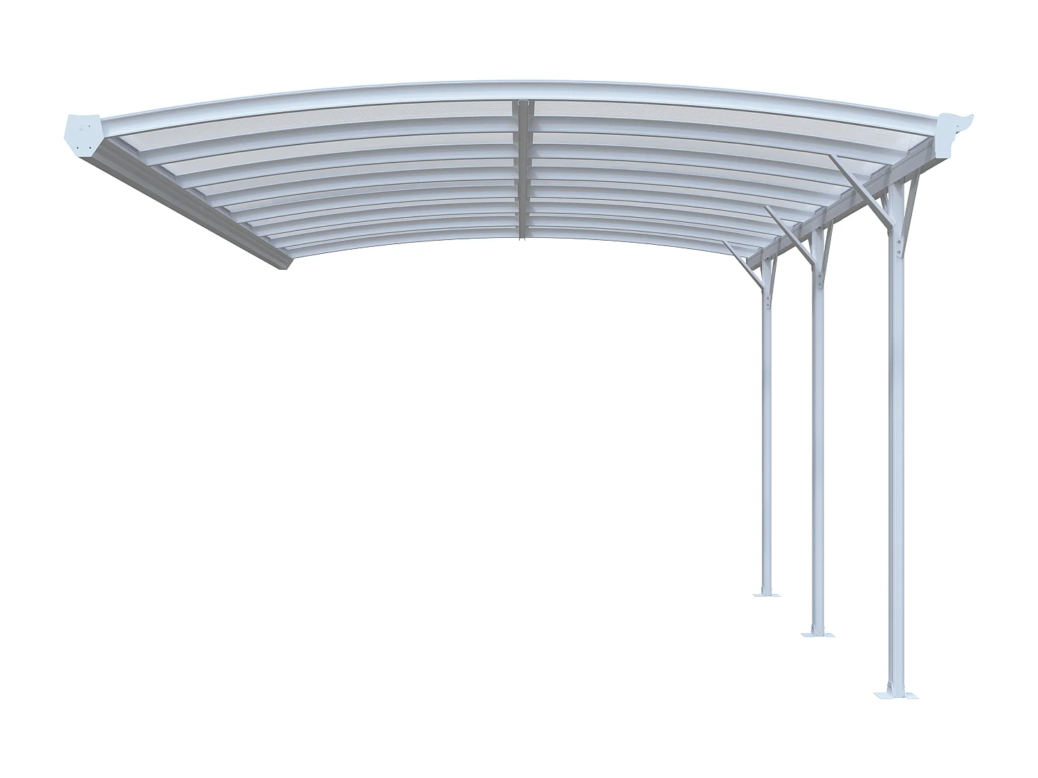 Extension pour carport pergola autoportant en aluminium - 1 voiture - L505 x H239 cm - 15,15 m² - Blanc - BARESA