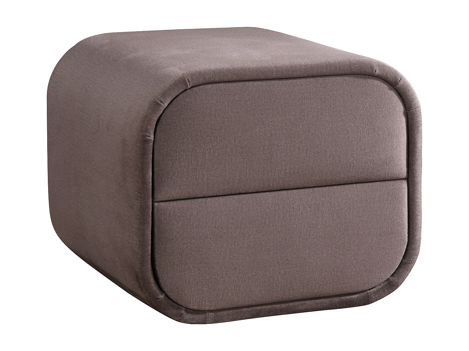 Lot de 2 tables de chevet – 2 tiroirs – Velours – Taupe – VENALORA