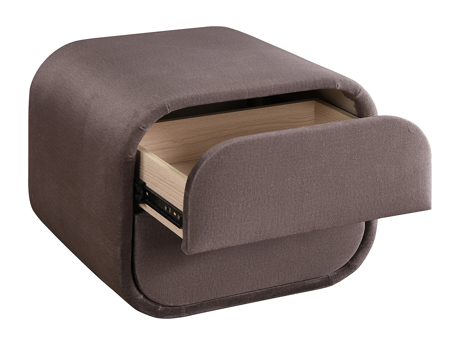 Lot de 2 tables de chevet – 2 tiroirs – Velours – Taupe – VENALORA