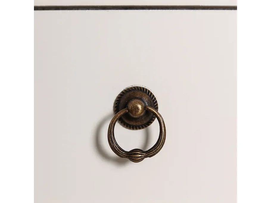 Vestiaire d’entrée en bois blanc 2 portes et 2 tiroirs style asiatique chic AÉRIS