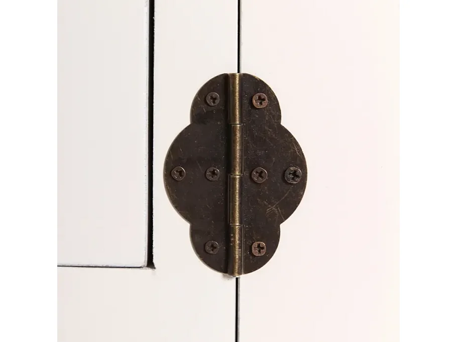 Vestiaire d’entrée en bois blanc 2 portes et 2 tiroirs style asiatique chic AÉRIS