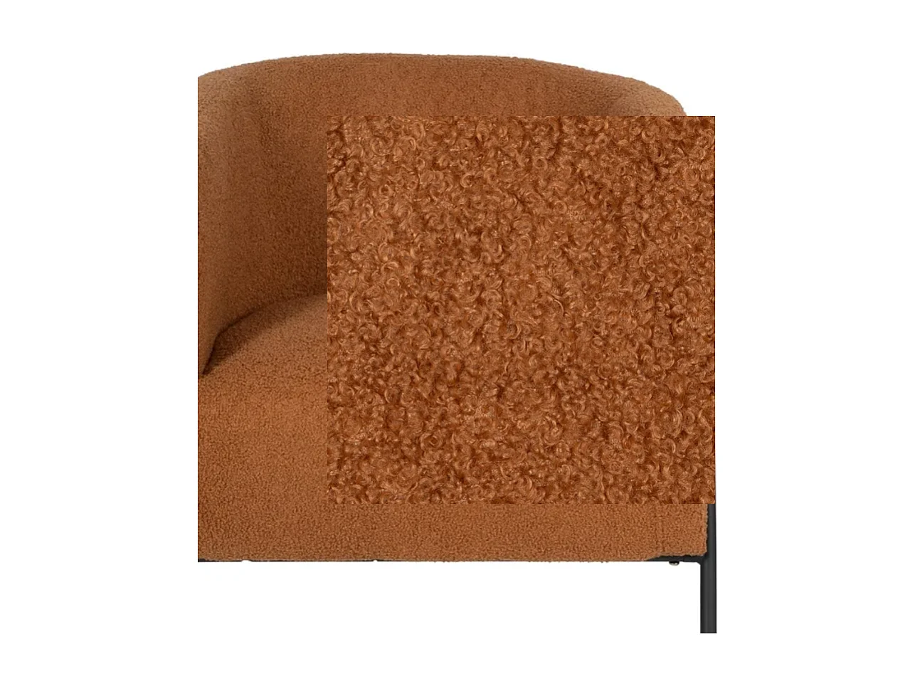 Fauteuil bouclé terracotta design chaleureux structure métal FALORIA