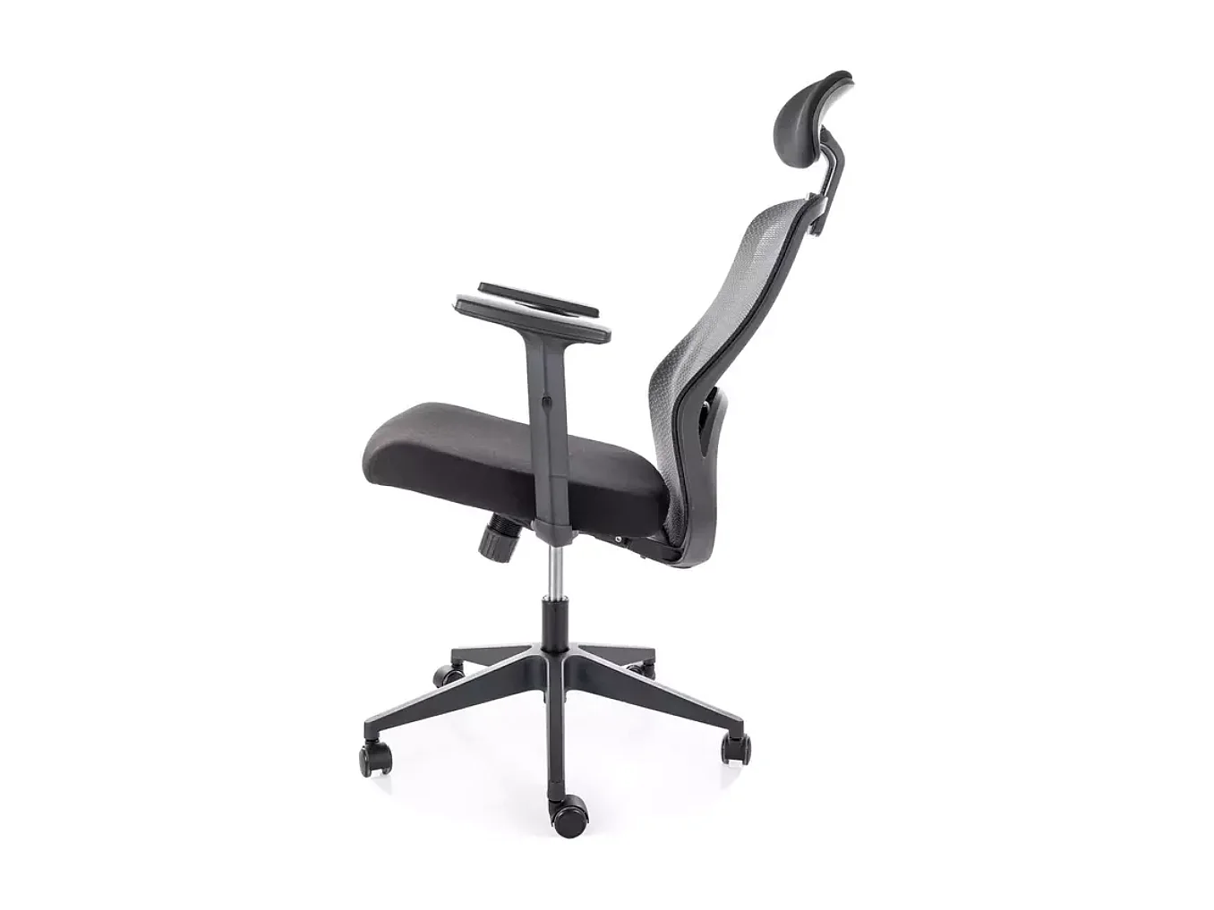 Fauteuil de bureau pivotant ergonomique noir dossier et appui-tête réglable LORE