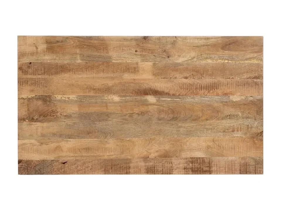 Table à manger 180 cm bois massif pied central noir étoile NOCTILIA