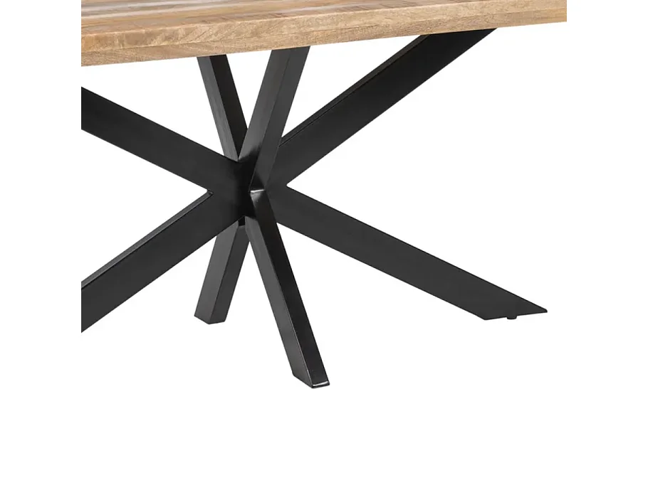 Table à manger 180 cm bois massif pied central noir étoile NOCTILIA