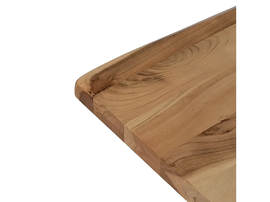 Table à manger 180 cm bois acacia massif pieds croisés ajustables OLISAR