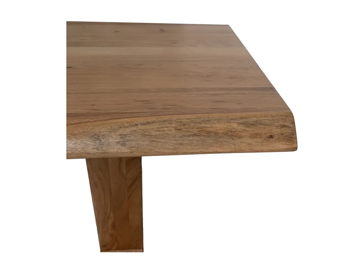 Table à manger 180 cm bois acacia massif pieds croisés ajustables OLISAR