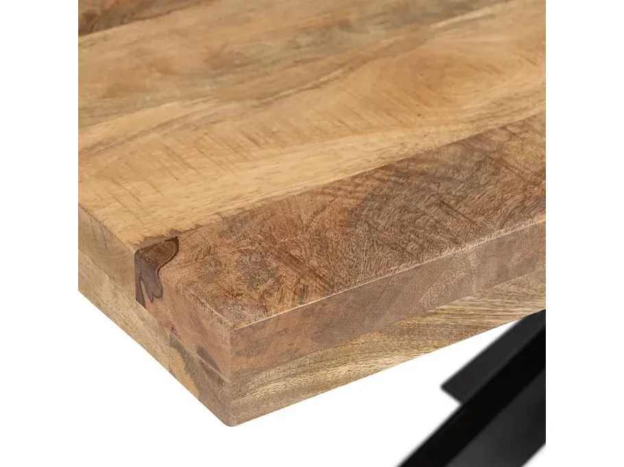 Table à manger 160 cm bois brut pied étoile métal noir NOCTILIA