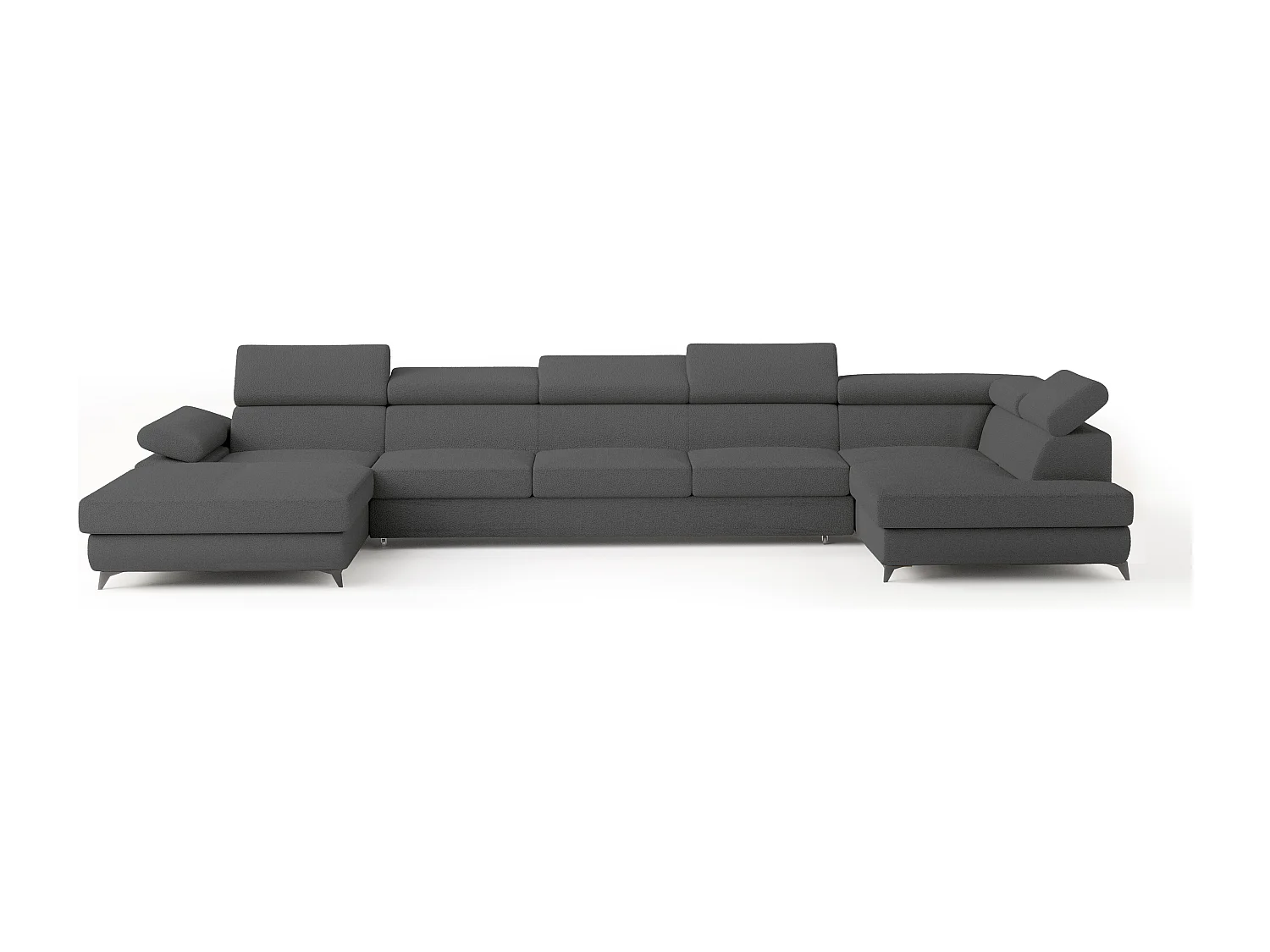 Hoekbank MONTIVA van fluweel met slaapfunctie Grau