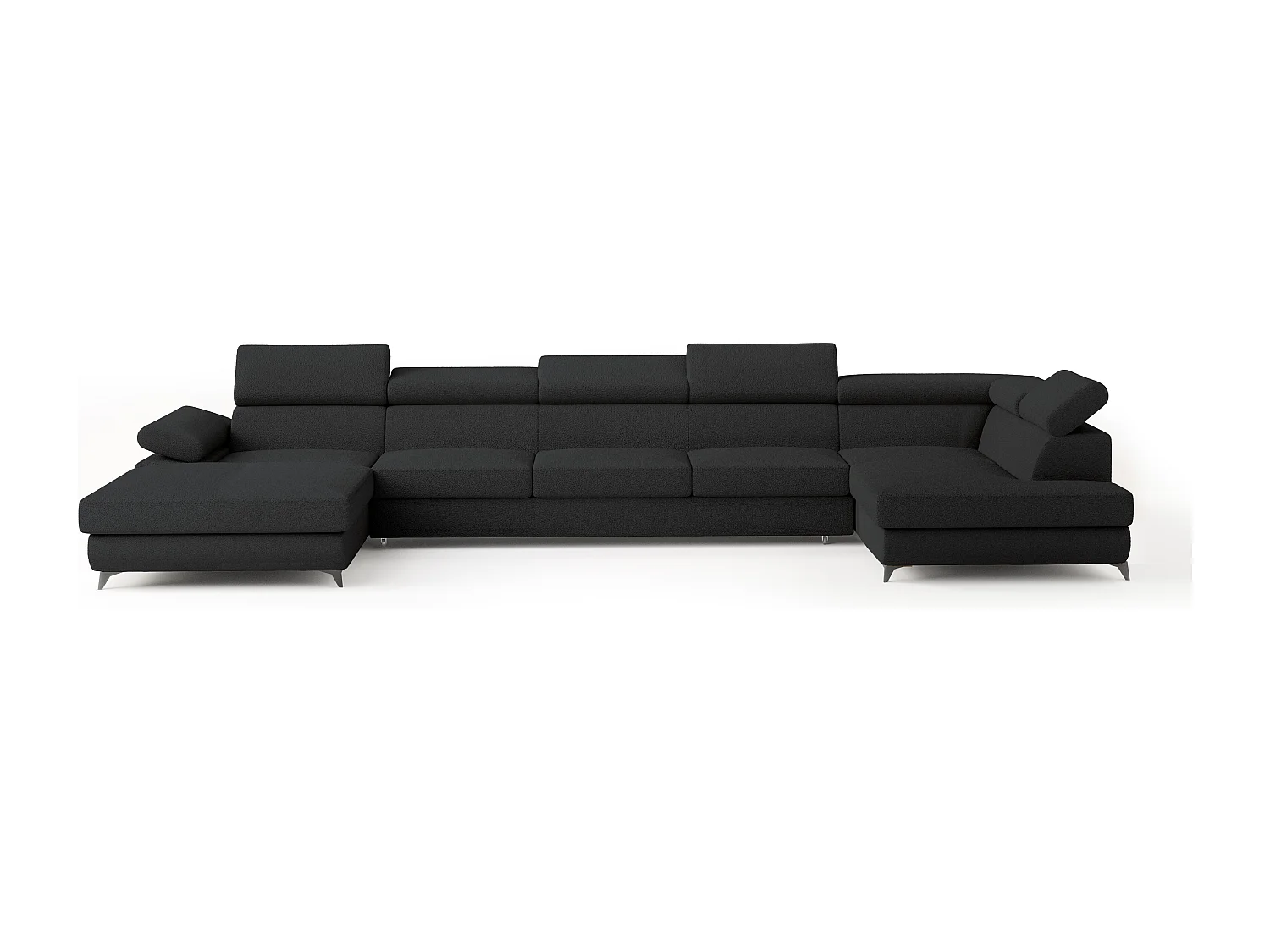 Hoekbank MONTIVA van fluweel met slaapfunctie Schwarz