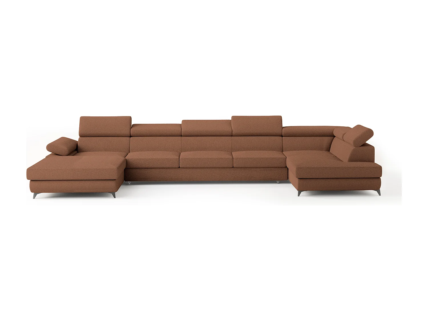 Hoekbank MONTIVA van fluweel met slaapfunctie Orange