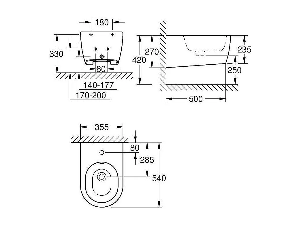 GROHE - Bidet suspendu
