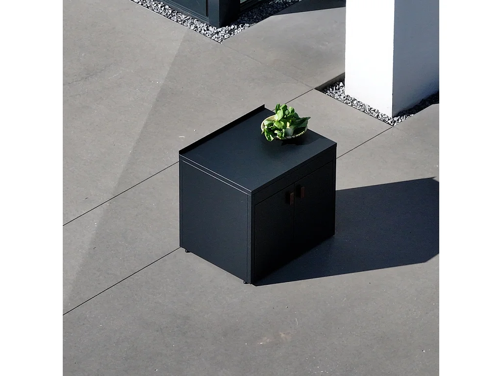 Módulo cocina exterior de acero 2 puertas, 80cm negro