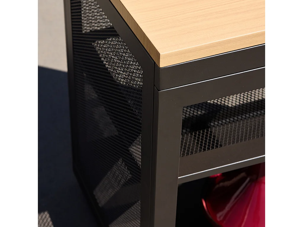 Cocina exterior de acero y decoración de madera 1 estante, 80cm negro