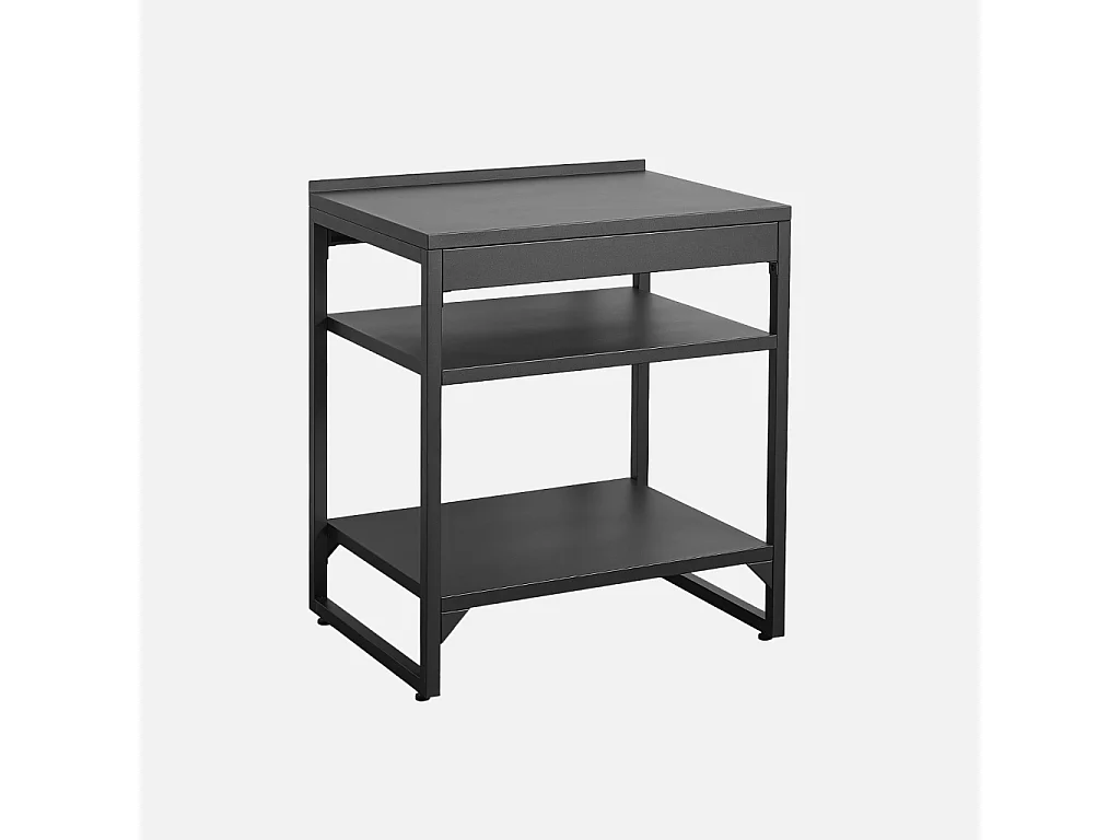 Cocina exterior de acero 2 estantes l80cm negro