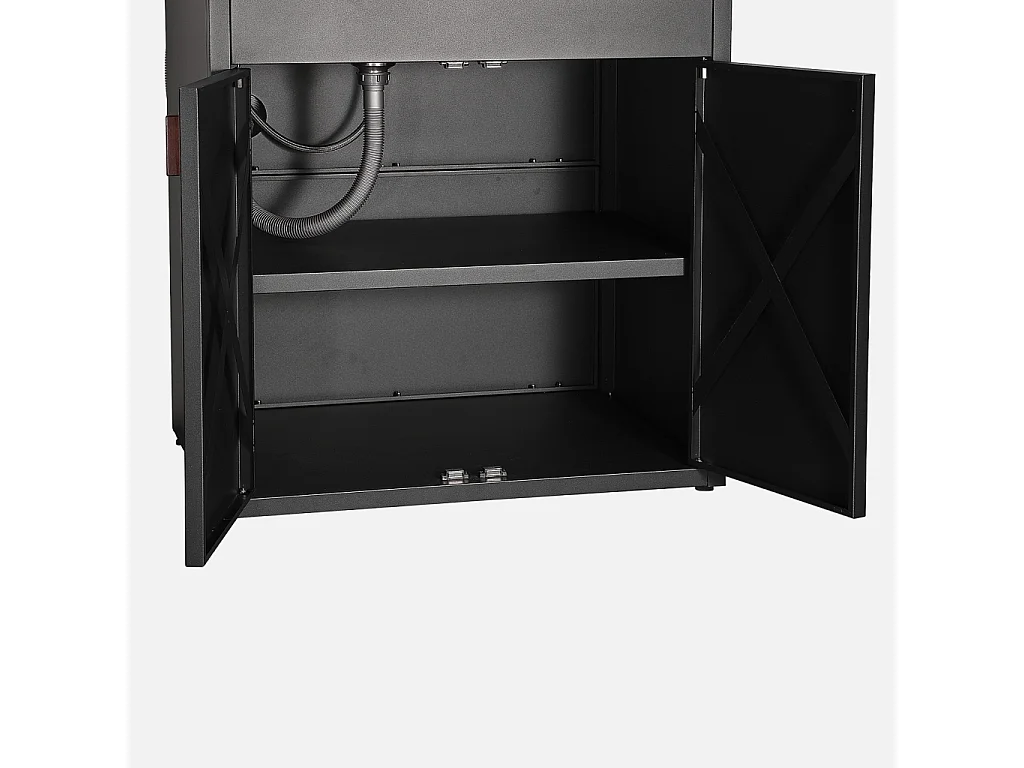 Cucina da esterno in acciaio con lavello e 2 ante, 80cm, nero