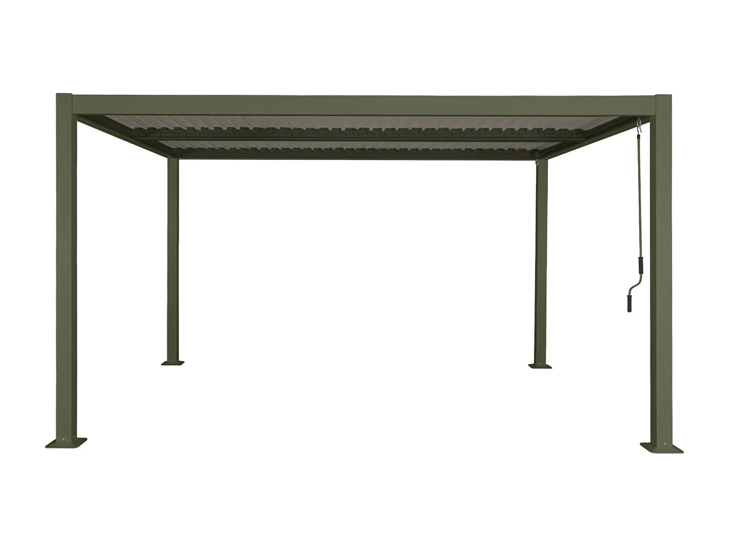 Pergola bioclimatique kaki. aluminium et acier. 3x4m. lames orientables