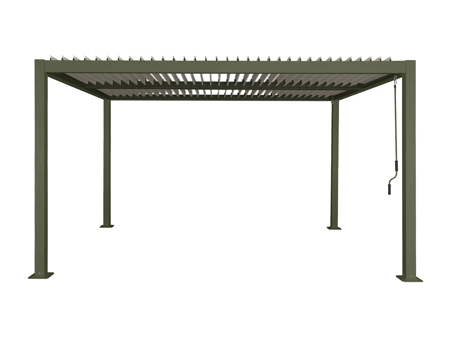Pergola bioclimatique kaki. aluminium et acier. 3x4m. lames orientables