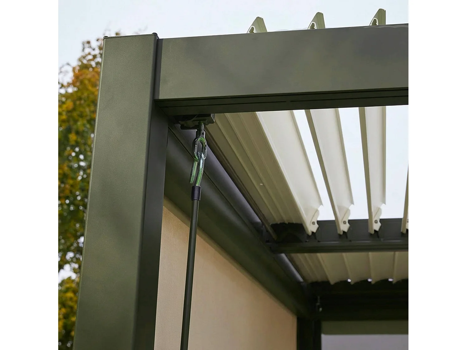Pergola bioclimatica 3x4m in alluminio e acciaio, lamelle orientabili