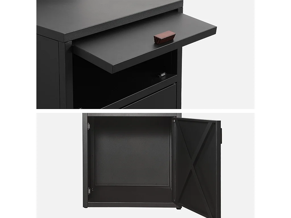 Cucina esterna in acciaio 2 porte, 60cm, nero